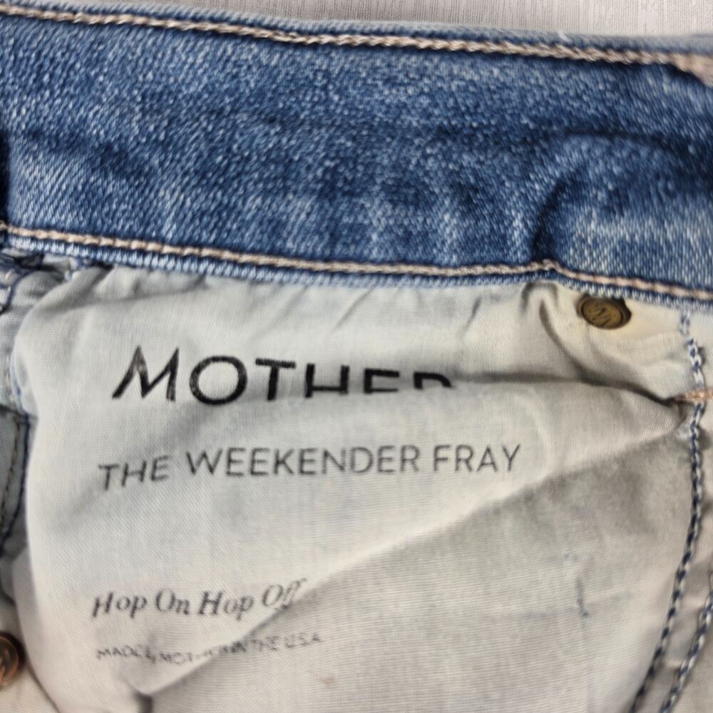 Mother Weekend Fray Jeans Womens Size 26 Blue Hop On Hop Off - Picture 5 of 9